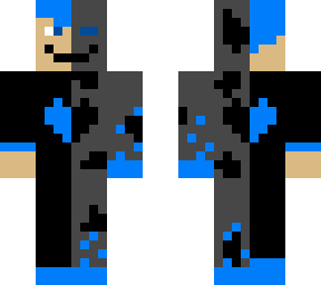 blue black and grey cyborg