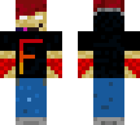 gamer with the letter f with gloves and pants