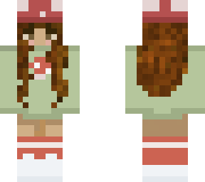 girl with mushroom hoodie and sneakers