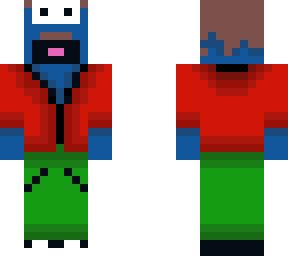 blueman who has red sweater
