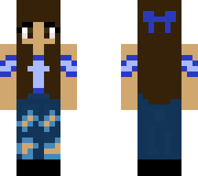 girl with brown eyes and blue shirt