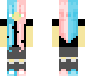 pink and blue hair girl
