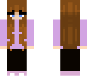 brown haired girl with long hair and blue eyes.