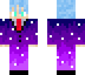 suit man with blue hair and galaxy suit