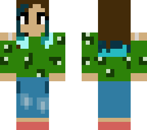 green tee girl w/ eyelashes