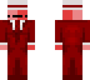 slim red suit man