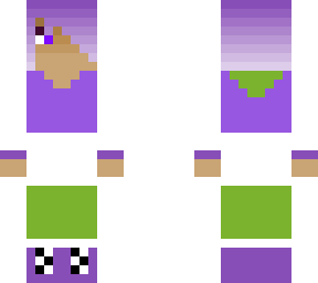 yellow green white & purple themed person