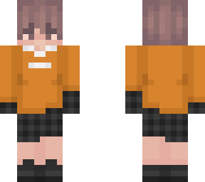 orange crewneck brown hair boy skin