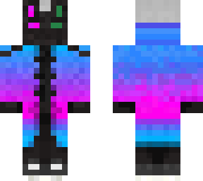 pink and blue with green eye