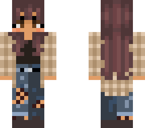 brunette girl with flannel