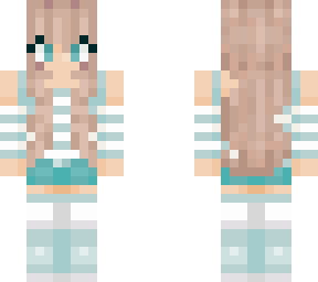 casual blue girl with whiter stripes
