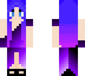 galaxy angel with blue to pink fade hair