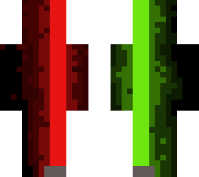 green and red lightsabers in the dark