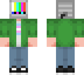 green hoodie with tv head