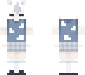 jinpham's avatar - blue cardigan white fox/bear girl