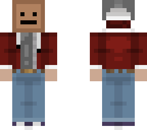cardboard man red jacket