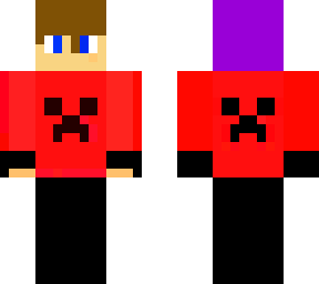 red creeper hoodie with backpack and headphones