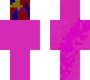 the art but wearing a pink guy costume