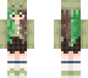 axolotl girl cute green