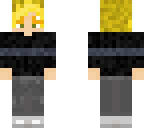 blonde + brown hair black sweater