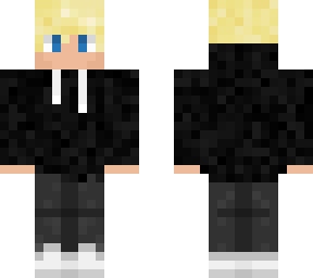 blonde hair black jumper