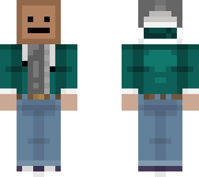 cardboard man cyan jacket