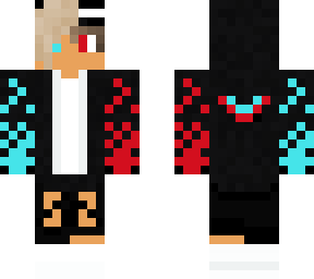 half blue/red boy