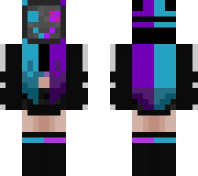 neon mask girl (cyan pink)