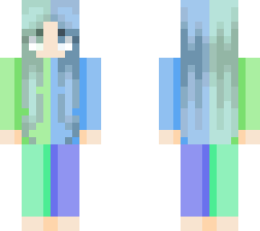 a green-blu girl