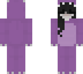 cute reversed girl in purple dino onesie