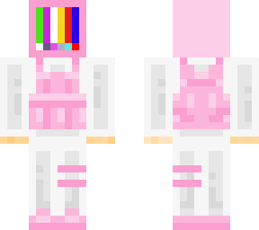 pink and white tv head (tv head series)