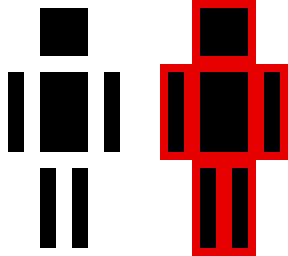 red, white and black
