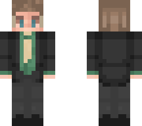 black suit w green