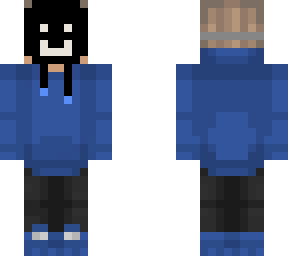 blue skin with hoodie and mask