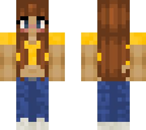 girl with yellow shirt and brown hair