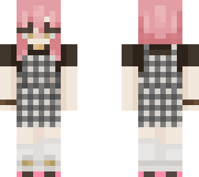pink hair and casual dress