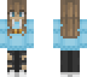 bee blue sweater girl matching skin