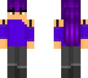 blue girl with purple hair