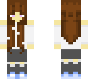 brown hair girl with white shirt