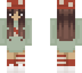 girl with mushroom hoodie and sneakers