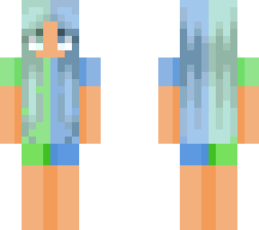 green blu girl in summer