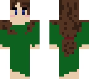 green dress brown hair