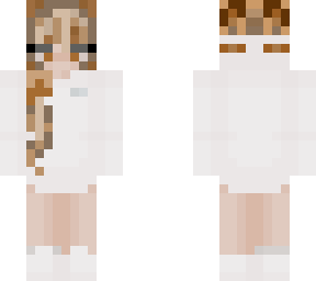 brown haired white hoodie