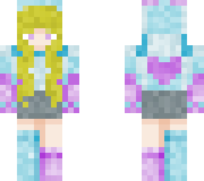 purple & blue teddy bear girl - blonde
