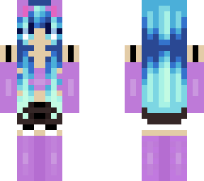 purple and blue cat girl