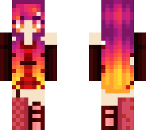 red sunset girl