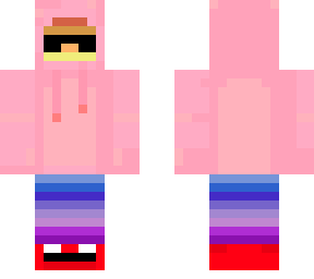 pink sweater with rainbow skin and sun glasses