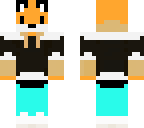 fox with white and black jumper