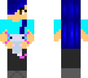 girl with cyan axolotl