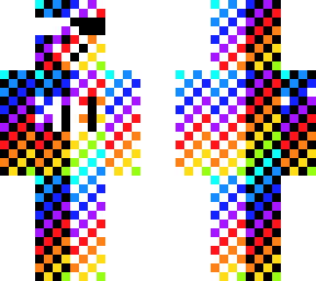 inverted rainbow black and white bob want to say hi | Minecraft Skin